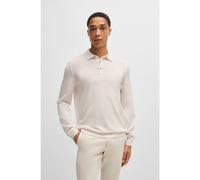 BOSS Jersey tipo polo de manga larga en punto de lana virgen - StyleLancione, 50476355 Blanco XXL