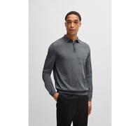 BOSS Jersey tipo polo de manga larga en punto de lana virgen - StyleLancione, 50476355 Gris L