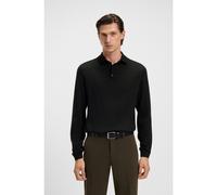 BOSS Jersey tipo polo de manga larga en punto de lana virgen - StyleLancione, 50476355 Negro M