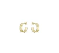 BOSS Jewelry Brazalete Rígido o Pendientes de Aro para Mujer Colección RIPPLE en Oro Amarillo con Líneas Onduladas
