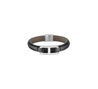 BOSS Jewelry Men's KODE Collection Bracelet with Black Leather and Stainless Steel Closure - 1580783M