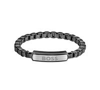 BOSS Jewelry Pulsera de Cadena para Hombre Colección DEVON en Acero Inoxidable Negro - 1580598M