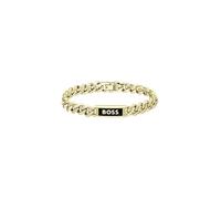 BOSS Jewelry Pulsera de Cadena para Hombre Colección KASSY EMBLEM en Oro Amarillo con una Placa en Esmalte Negro - 1580680M