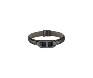 BOSS Jewelry Pulsera de Cuero Negra para Hombre Colección KODE