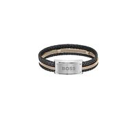 BOSS Jewelry Pulsera de piel para Hombre Colección GALEN, Beige, Talla única