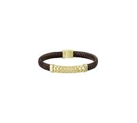 BOSS Jewelry Pulsera para Hombre Colección TAILORED con Cuero Marrón y Cierre de Acero Inoxidable Dorado - 1580675M, Brown & Gold