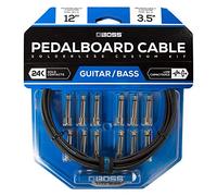 BOSS Kit de cables de pedalera sin soldadura BCK-12 - Cable de 3,5m + 12 conectores de 1/4" en ángulo recto y recto para formar 6 cables a medida