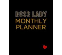 Boss Lady Monthly Planner: Undated Minimalist Layout for Business Calendar Organization, Neurodivergent-Friendly Lexend Font, Productivity & Scheduling, Goal Setting, Black Cover with Red Heart Design