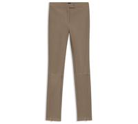 BOSS Leggings de piel con cierre de corchete con logo - StyleSimax, 50541926 Marrón claro 36