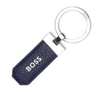 BOSS Llavero con logo de piel granulada azul marino y latón - StyleKey ring Classic Grained Navy, 58138496 Azul oscuro pcs.