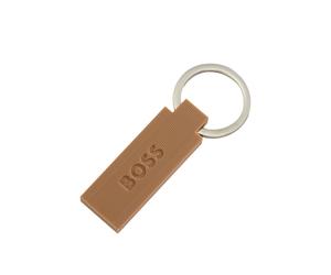 BOSS Llavero con logo en silicona de color cámel y latón - StyleKey ring Edge Iconic Camel, 58138503 Marrón pcs.
