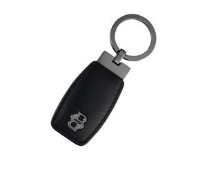 BOSS Llavero de piel con monograma Double B de bronce industrial - StyleKey ring Double B Black & Gun, 58451229 Negro pcs.
