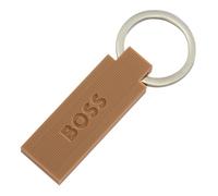 BOSS Llavero con logo en silicona de color cámel y latón - StyleKey ring Edge Iconic Camel, 58138503 Marrón pcs.