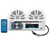 Boss Marine Kit MR508UAB Pair 6.5" MR6W Marine Speakers MRANT10