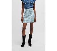 BOSS Minifalda slim fit de tweed con flecos - StyleC_Vafrosa, 50537050 Azul estampado 40