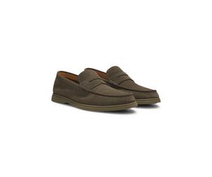 BOSS Mocasines de ante con ribete de antifaz con logo - StyleSienne_Loaf_sdpe, 50568763 Oliva 46