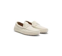 BOSS Mocasines de ante con ribete de antifaz - StyleNoel_Mocc_sdpeb, 50541750 Blanco 40
