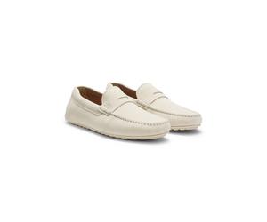 BOSS Mocasines de ante con ribete de antifaz - StyleNoel_Mocc_sdpeb, 50541750 Blanco 44