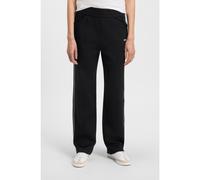 BOSS Pantalones de chándal de corte recto con logo en contraste y ribetes - StyleErina, 50544183 Negro M
