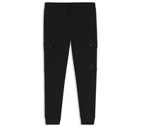 BOSS Pantalones de chándal relaxed fit de felpa de rizo de algodón con bolsillos tipo cargo - StyleSeteam, 50542917 Negro XL