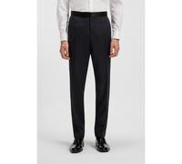 BOSS Pantalones de esmoquin slim fit de sarga de lana virgen - StyleH-Genius-Tux-B1, 50469186 Azul oscuro 58