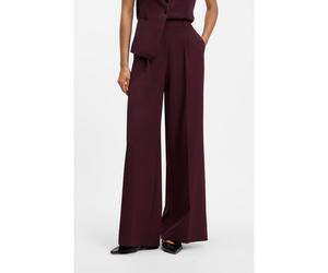 BOSS Pantalones de pernera ancha en crepé elástico con raya en la parte delantera - StyleC_Tiwi2, 50580299 Rojo oscuro 42