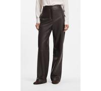 BOSS Pantalones de piel con pernera ancha y bolsillos laterales - StyleSipasa, 50568300 Marrón oscuro 38