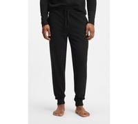 BOSS Pantalones de pijama con puños en tejido con estructura de rejilla y estampado de monograma - StyleWaffleAOP Cuff Pants, 50571385 Negro S