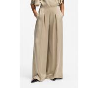 BOSS Pantalones regular fit de pernera ancha con pliegues - StyleC_Terini, 50564276 Beige claro 32