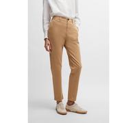BOSS Pantalones regular fit de raso de algodón elástico - StyleC_Tachini2-D, 50508675 Beige 40