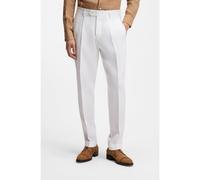 BOSS Pantalones regular fit en lino resistente a las arrugas - StyleL-Peet-Pleat-252, 50539495 Blanco 54
