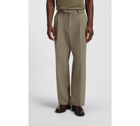 BOSS Pantalones relaxed fit con pinzas dobles - StyleC-Pat-DPL-BB-254, 50551532 Marrón claro 46
