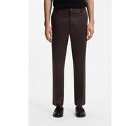 BOSS Pantalones straight fit en sarga elástica - StyleC-Kent, 50561591 Marrón oscuro 32/32