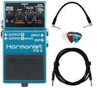 Boss Paquete armónico PS-6 con cable de instrumento Roland de 10 pies, cable de conexión Roland de 6 pulgadas y púas