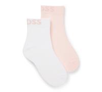 BOSS Paquete de 2 pares de calcetines cortos con logos en contraste - Style2P SH Logo CC W, 50502066 Blanco / Pink 35-38