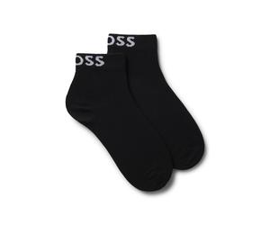 BOSS Paquete de 2 pares de calcetines cortos con logos en contraste - Style2P SH Logo CC W, 50502066 Negro 39-42