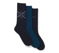 BOSS Paquete de 3 pares de calcetines de mezcla de algodón en caja de regalo - Style3PRSGiftset ArgyleCC, 50567884 Azul 40-46