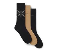 BOSS Paquete de 3 pares de calcetines de mezcla de algodón en caja de regalo - Style3PRSGiftset ArgyleCC, 50567884 Negro / Beige 40-46