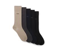 BOSS Paquete de cinco pares de calcetines de largo normal - Style5P RS Uni CC, 50478221 Beige / Desbordamiento marrón / Azul / Negro 43-46
