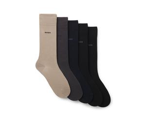 BOSS Paquete de cinco pares de calcetines de largo normal - Style5P RS Uni CC, 50478221 Beige / Desbordamiento marrón / Azul / Negro 39-42