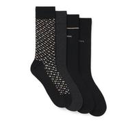BOSS Paquete de cuatro pares de calcetines de largo normal en caja de regalo - Style4P RS Gift Monogram, 50524322 Negro / Gris 40-46