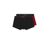 BOSS Paquete de dos calzoncillos bóxer en algodón de canalé en caja de regalo - StyleTrunk 2P Gold Logo G, 50569247 Negro / Rojo XL
