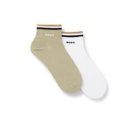 BOSS Paquete de dos pares de calcetines cortos con rayas de la marca en el remate - Style2P SH Stripe CC, 50491195 Blanco / Verde 39-42