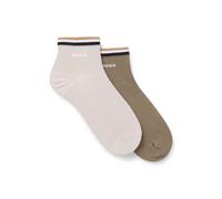 BOSS Paquete de dos pares de calcetines cortos con rayas de la marca en el remate - Style2P SH Stripe CC, 50491195 Beige claro 43-46