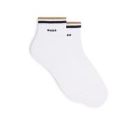 BOSS Paquete de dos pares de calcetines cortos con rayas de la marca en el remate - Style2P SH Stripe CC, 50491195 Blanco 39-42