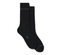 BOSS Paquete de dos pares de calcetines en canalé con detalles de la raya característica - Style2P RS Light rib CC, 50564494 Negro 39-42