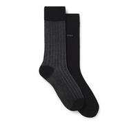 BOSS Paquete de dos pares de calcetines en canalé vanisé de algodón mercerizado - Style2P RS Rib Steve MC, 50564493 Negro / Gris 39-42