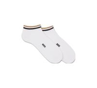 BOSS Paquete de dos pares de calcetines tobilleros con rayas de la marca en el remate - Style2P AS Uni stripe CC, 50491192 Blanco 40-46