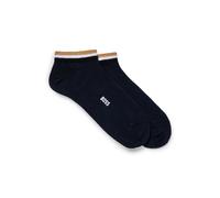BOSS Paquete de dos pares de calcetines tobilleros con rayas de la marca en el remate - Style2P AS Uni stripe CC, 50491192 Azul oscuro 39-42