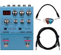 BOSS- Paquete de pedal de modulación Boss MD-200 con cable de instrumento de 10 pies, cable de conexión de 6 pulgadas y púas